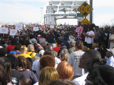 Crossing the Edmund Pettus Bridge in Selma  March 2015